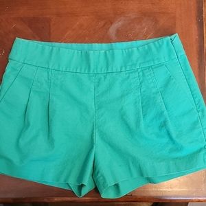 J Crew Teal Pleated Shorts Size 2
